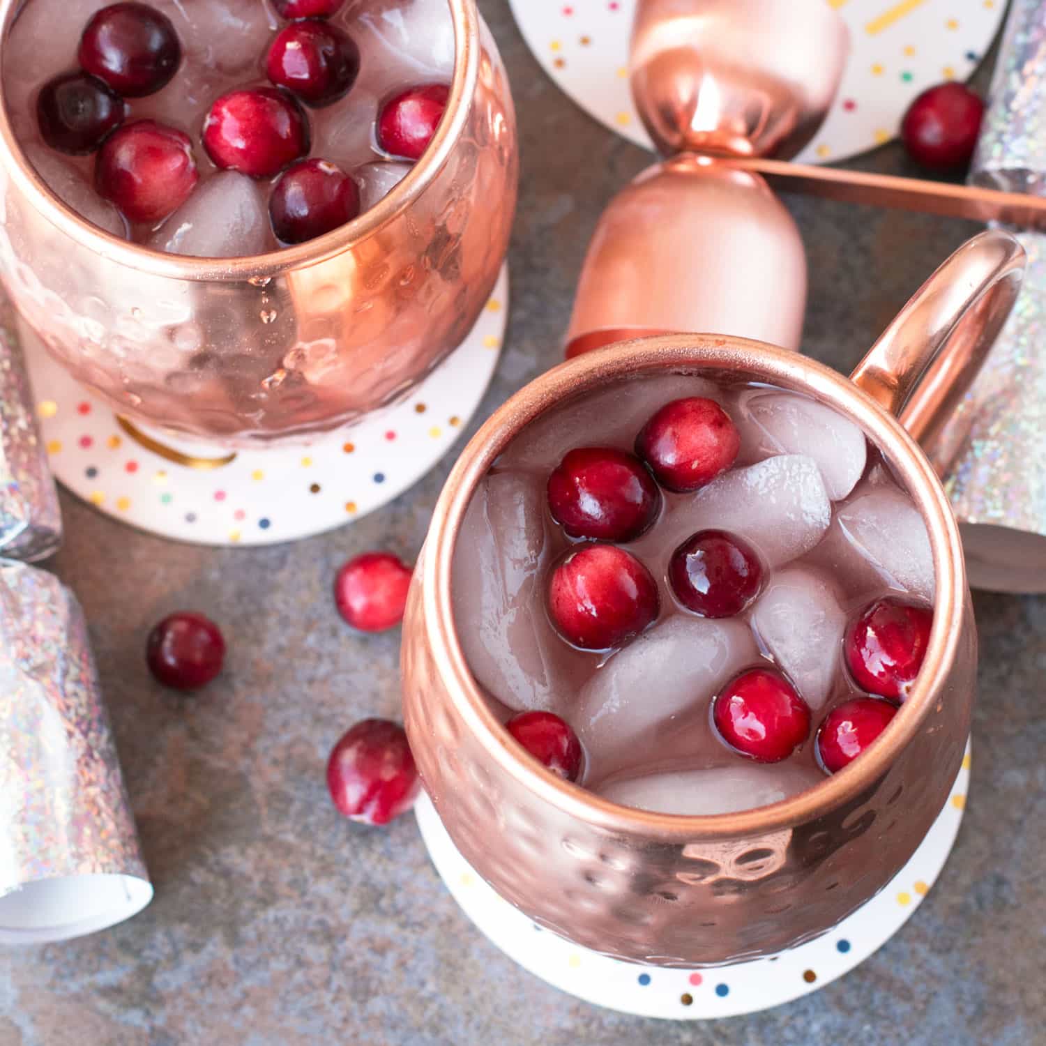 Cranberry Pomegranate Champagne Mule | cakenknife.com