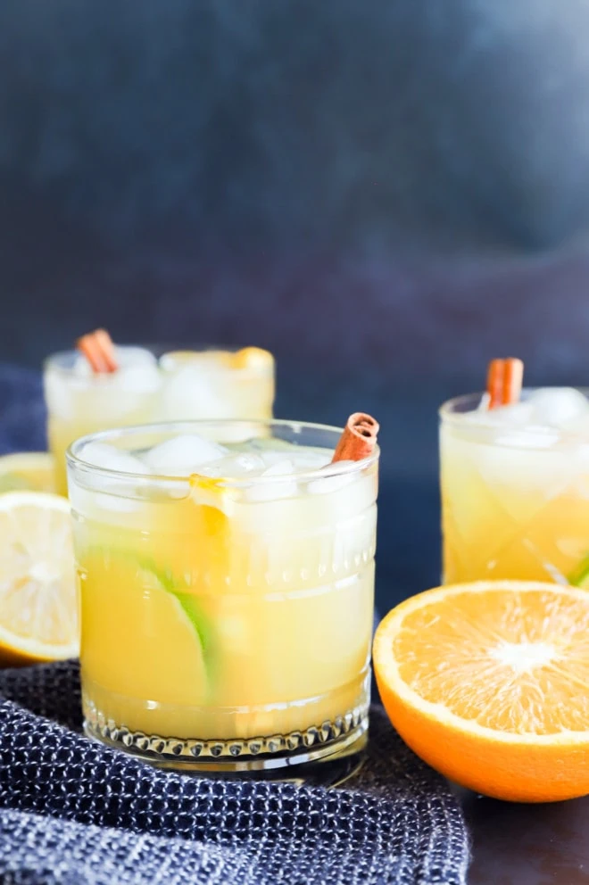 party cocktail in glasses with spices