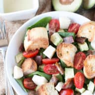 Avocado Caprese Panzanella Salad | cakenknife.com