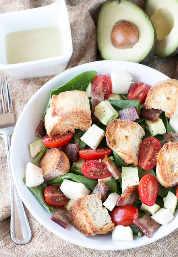 Avocado Caprese Panzanella Salad | cakenknife.com