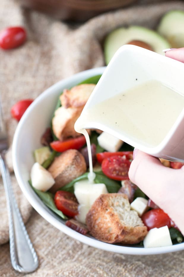 Avocado Caprese Panzanella Salad | cakenknife.com