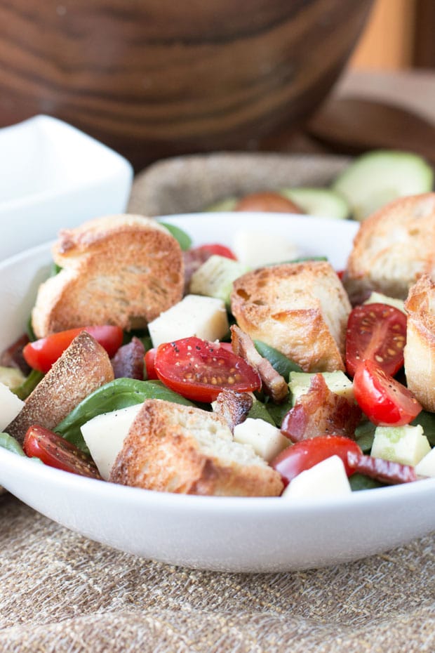 Avocado Caprese Panzanella Salad | cakenknife.com