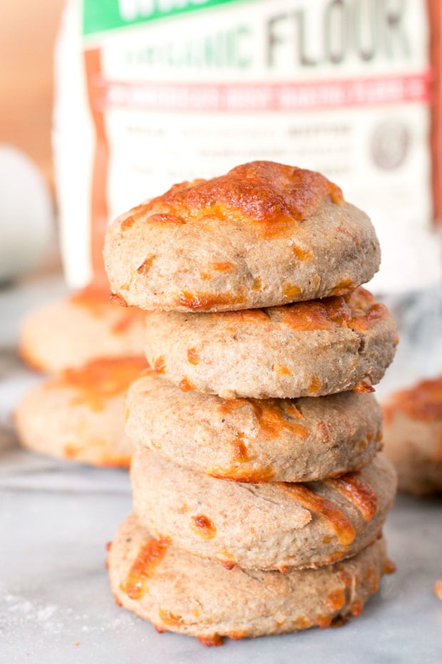 Green Chile Cheddar Whole Wheat Biscuits | cakenknife.com