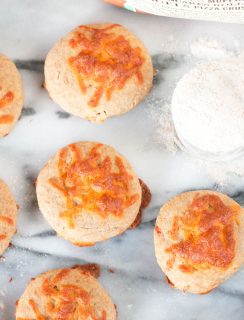 Green Chile Cheddar Whole Wheat Biscuits | cakenknife.com