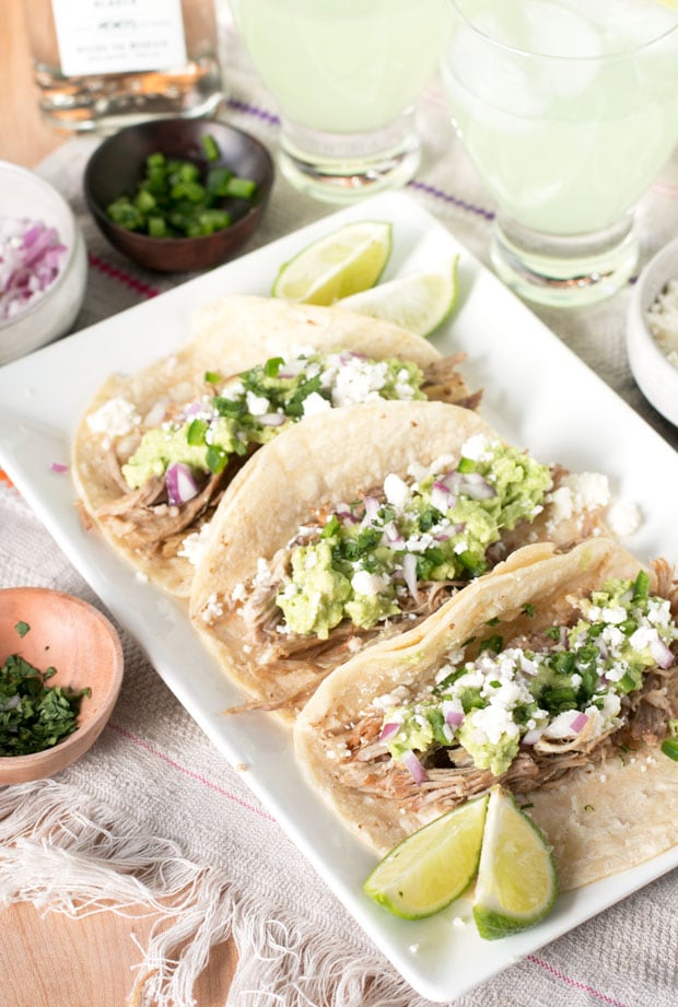 Tequila Lime Pulled Pork Tacos | cakenknife.com