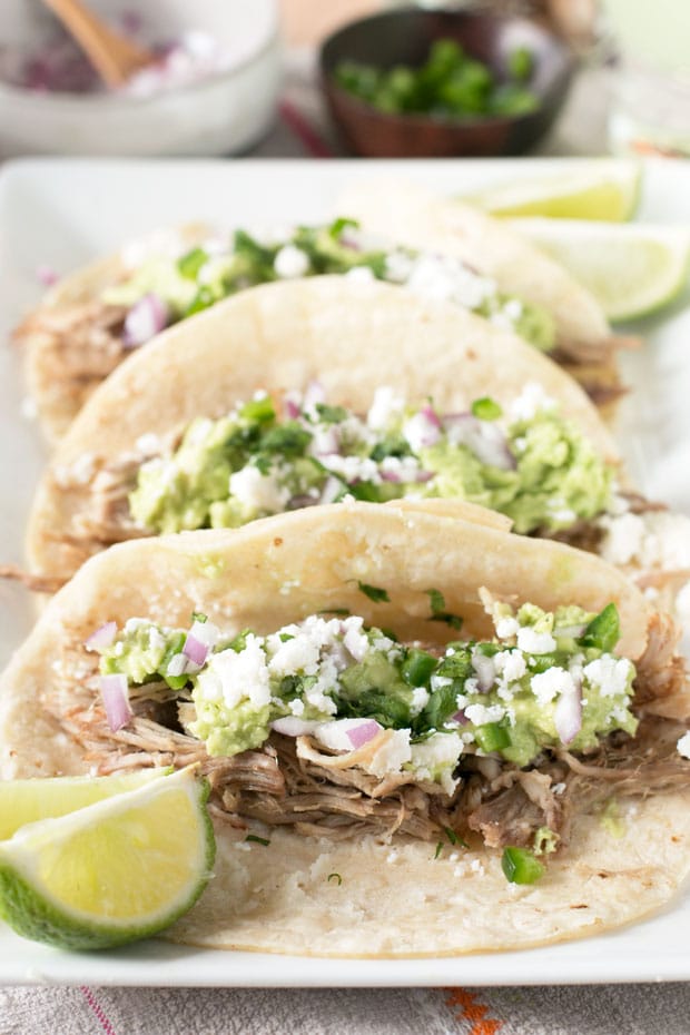 Tequila Lime Pulled Pork Tacos | cakenknife.com