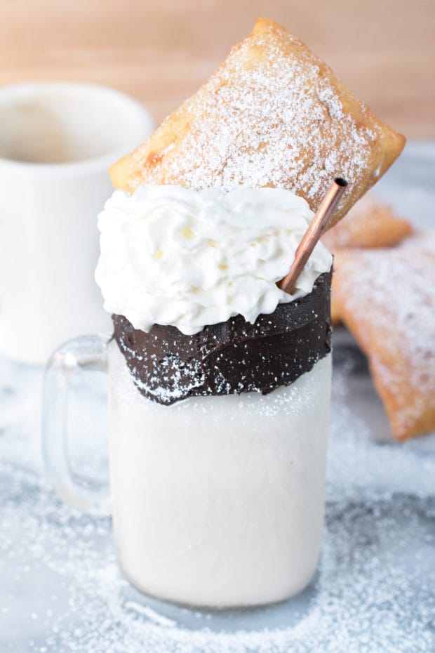 Beignet and Coffee Cocktail Shake | cakenknife.com #recipe #drink #milkshake