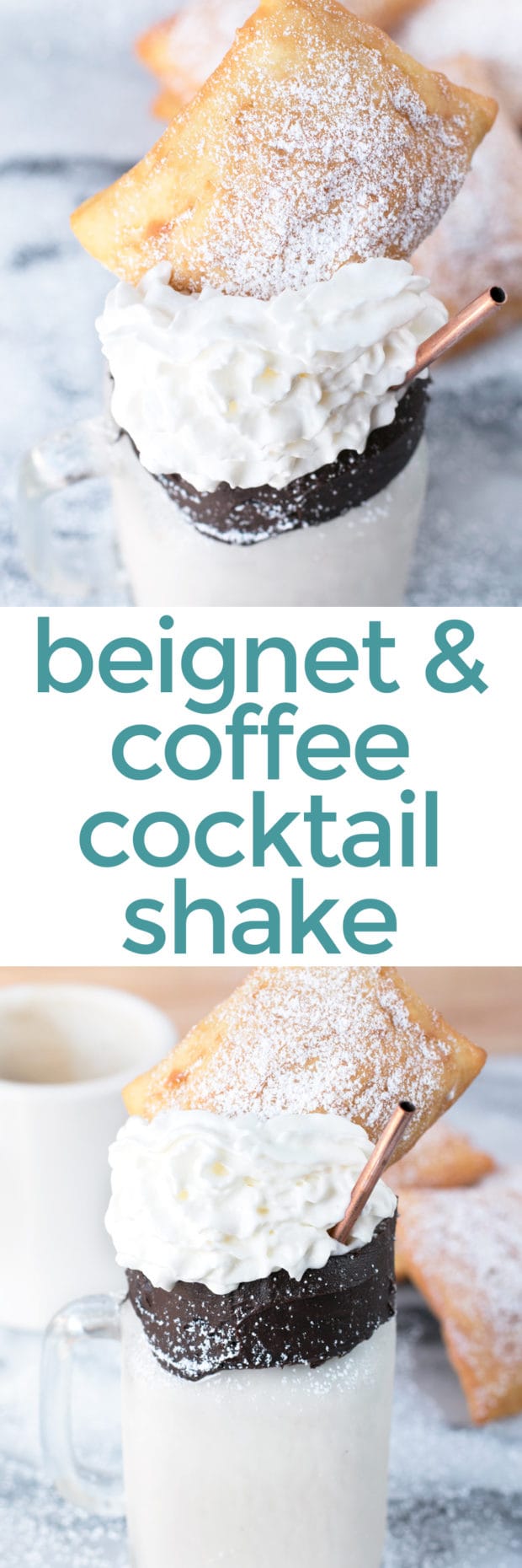 Beignet and Coffee Cocktail Shake | cakenknife.com #recipe #drink #milkshake