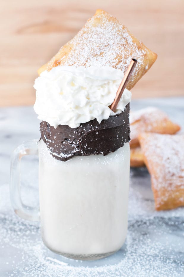 Beignet and Coffee Cocktail Shake | cakenknife.com #recipe #drink #milkshake