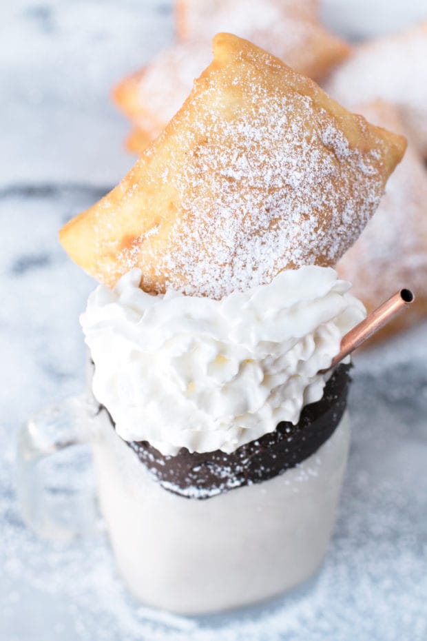 Beignet and Coffee Cocktail Shake | cakenknife.com #recipe #drink #milkshake