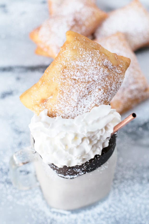 Beignet and Coffee Cocktail Shake | cakenknife.com #recipe #drink #milkshake