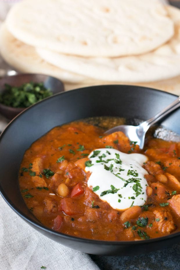 Tikka Masala Chicken Chili | cakenknife.com #soup #dinner #recipe