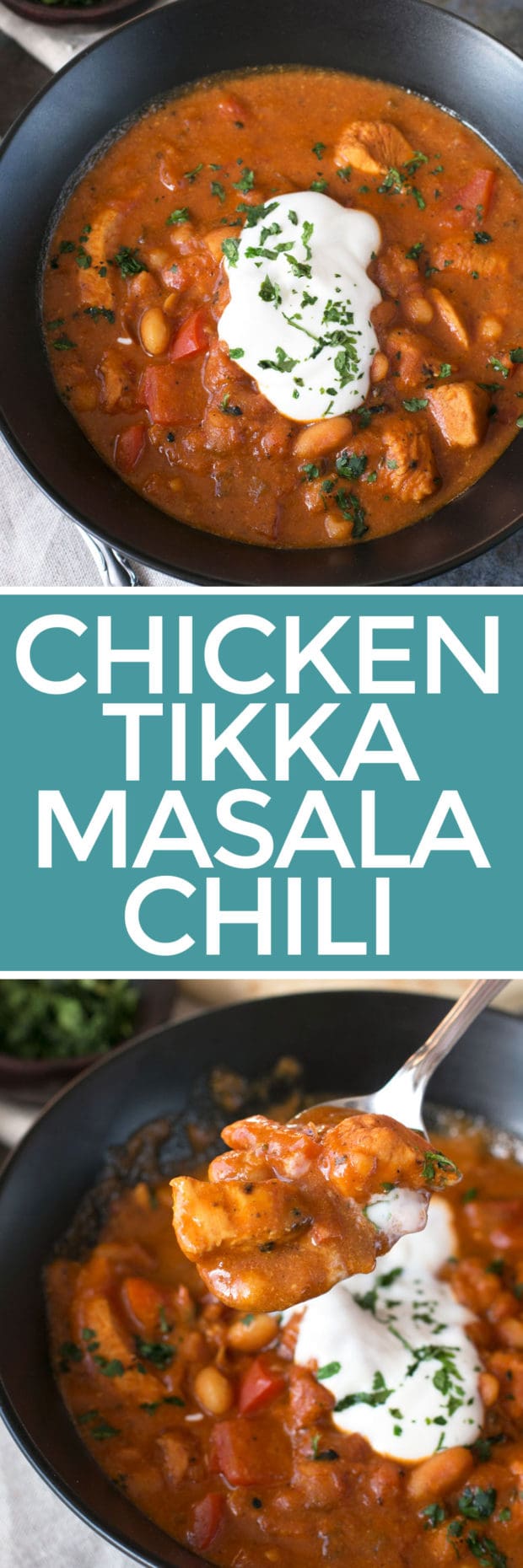 Tikka Masala Chicken Chili | cakenknife.com #soup #dinner #recipe