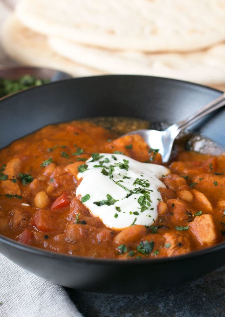 Tikka Masala Chicken Chili | cakenknife.com #soup #dinner #recipe