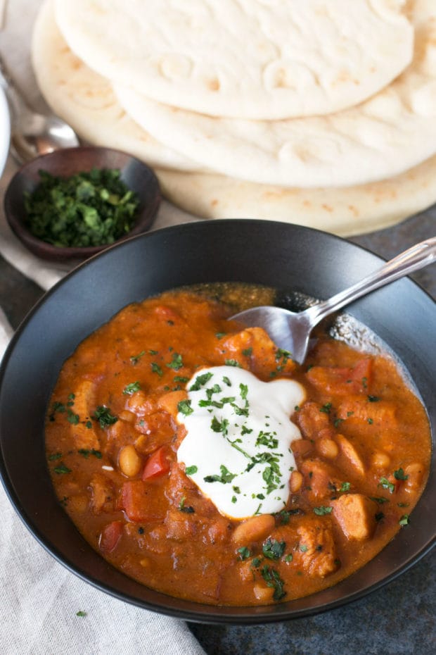 Tikka Masala Chicken Chili | cakenknife.com #soup #dinner #recipe