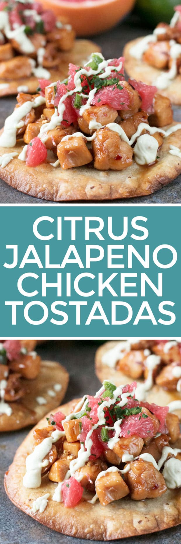 Citrus Jalapeno Chicken Tostadas | cakenknife.com #dinner #recipe
