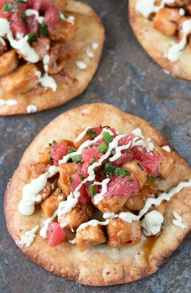 Citrus Jalapeno Chicken Tostadas | cakenknife.com #dinner #recipe