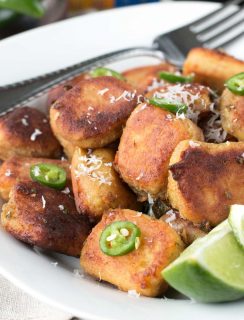 Pan Fried Curry Ricotta Gnocchi in Chile Lime Brown Butter Sauce | cakenknife.com #pasta #dinner #curry