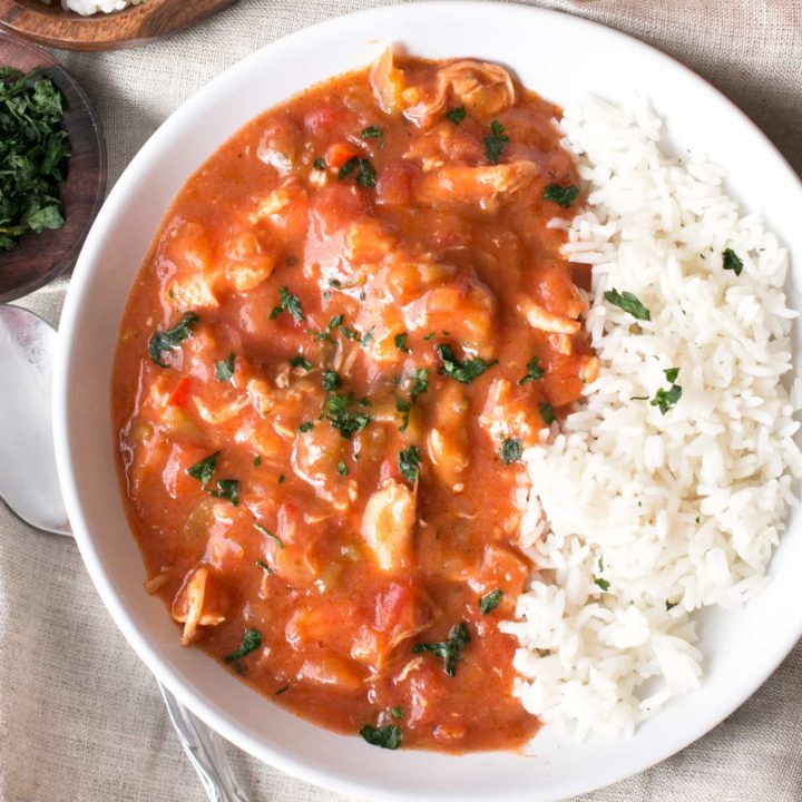 Hatch Green Chile Gumbo | cakenknife.com #mardigras, #dinner #soup