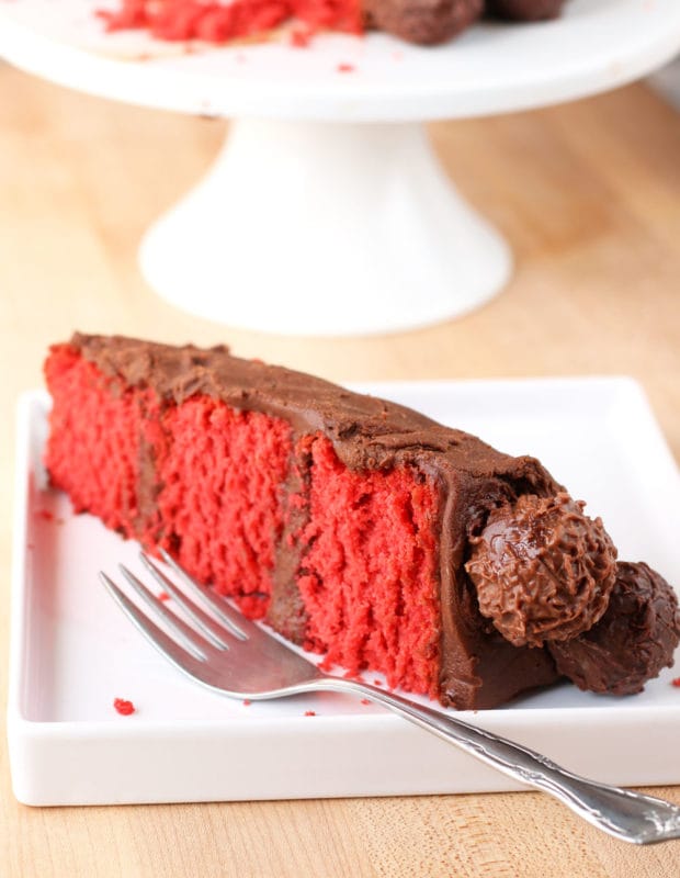 Red Velvet Truffle Cake for Two | cakenknife.com