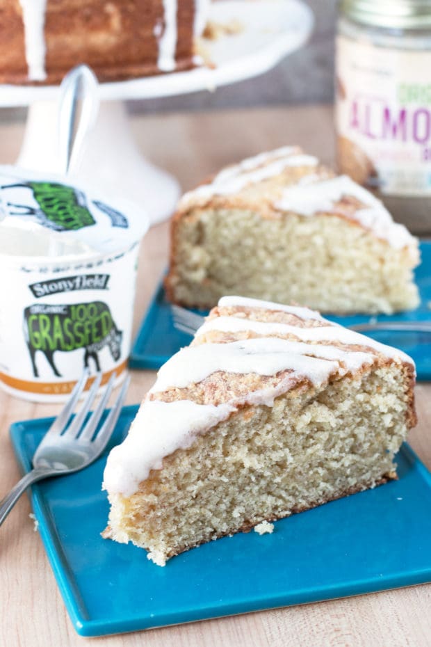 Almond Butter Yogurt Coffee Cake | cakenknife.com @stonyfield #breakfast #brunch #baking