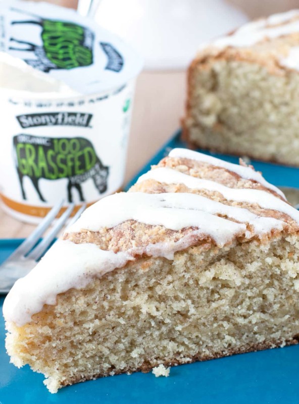 Almond Butter Yogurt Coffee Cake | cakenknife.com @stonyfield #breakfast #brunch #baking