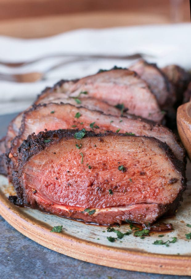 Ancho Chili Rubbed Leg of Lamb with Mint Yogurt Sauce | cakenknife.com #Easter #dinner