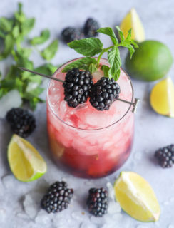 Blackberry mojito photo with mint