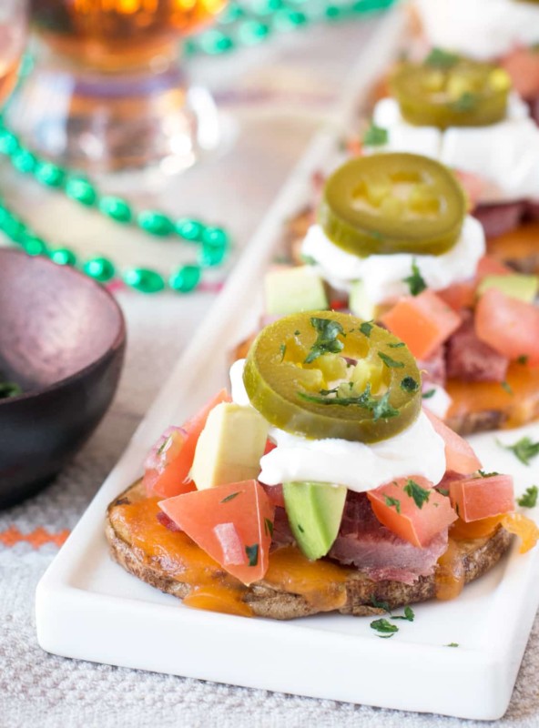 Irish Corned Beef Nacho Bites | cakenknife.com #appetizer #party