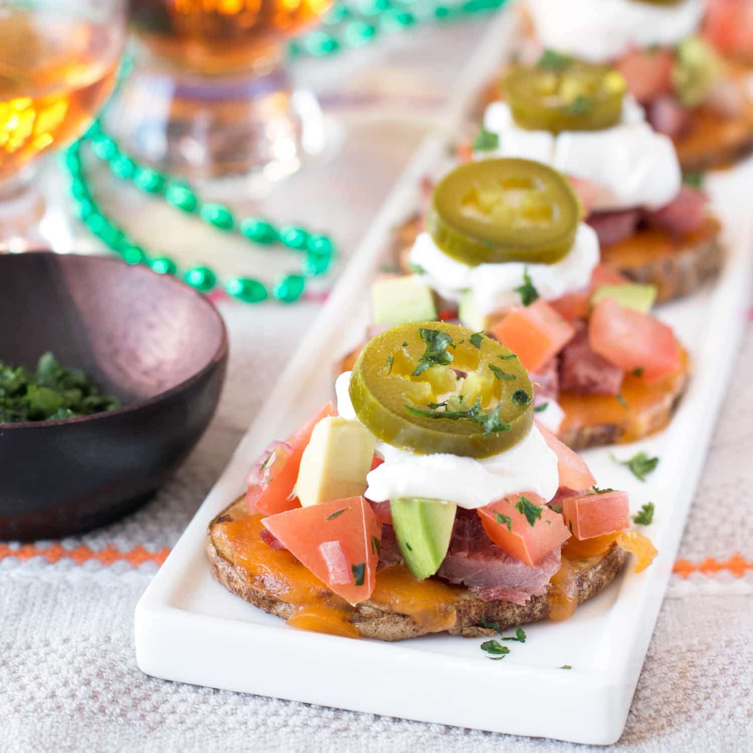 Irish Corned Beef Nacho Bites | cakenknife.com #appetizer #party