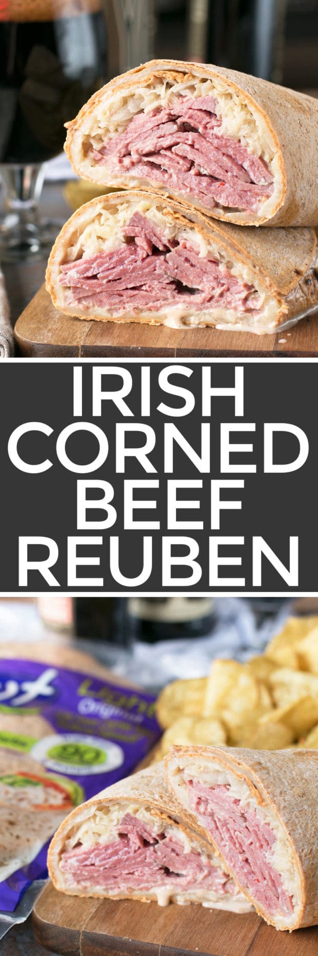 Irish Corned Beef Reuben Wrap | cakenknife.com #sandwich #lunch