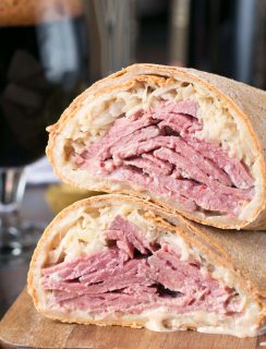 Irish Corned Beef Reuben Wrap | cakenknife.com #sandwich #lunch