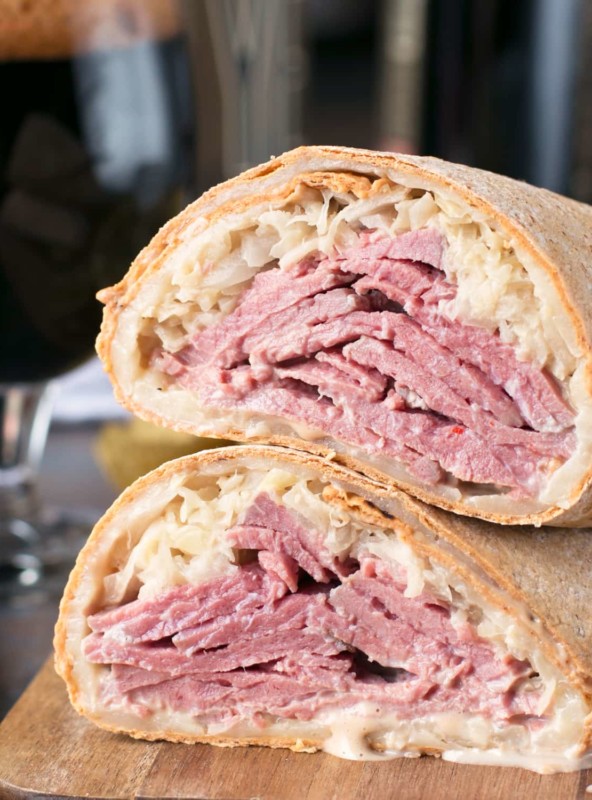 Irish Corned Beef Reuben Wrap | cakenknife.com #sandwich #lunch