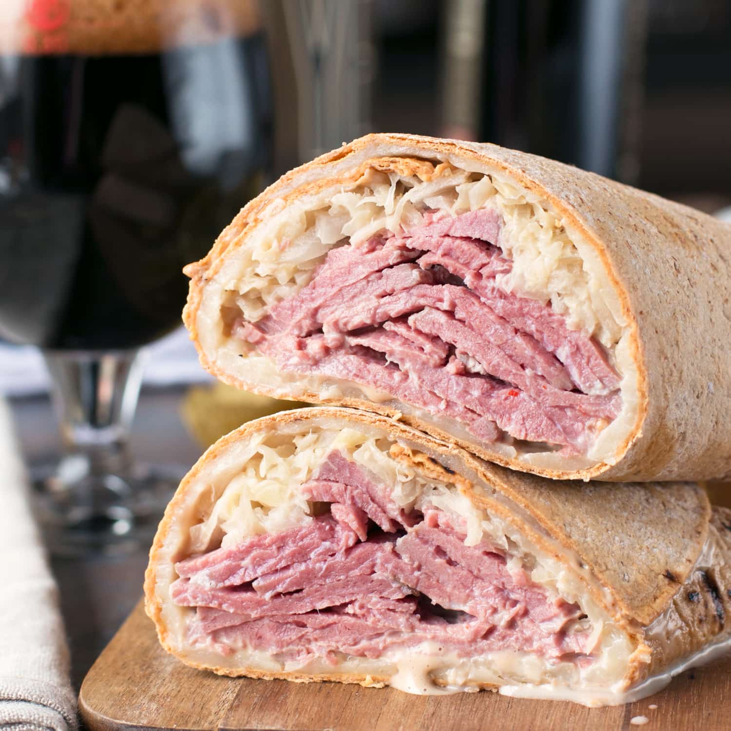 Irish Corned Beef Reuben Wrap | cakenknife.com #sandwich #lunch