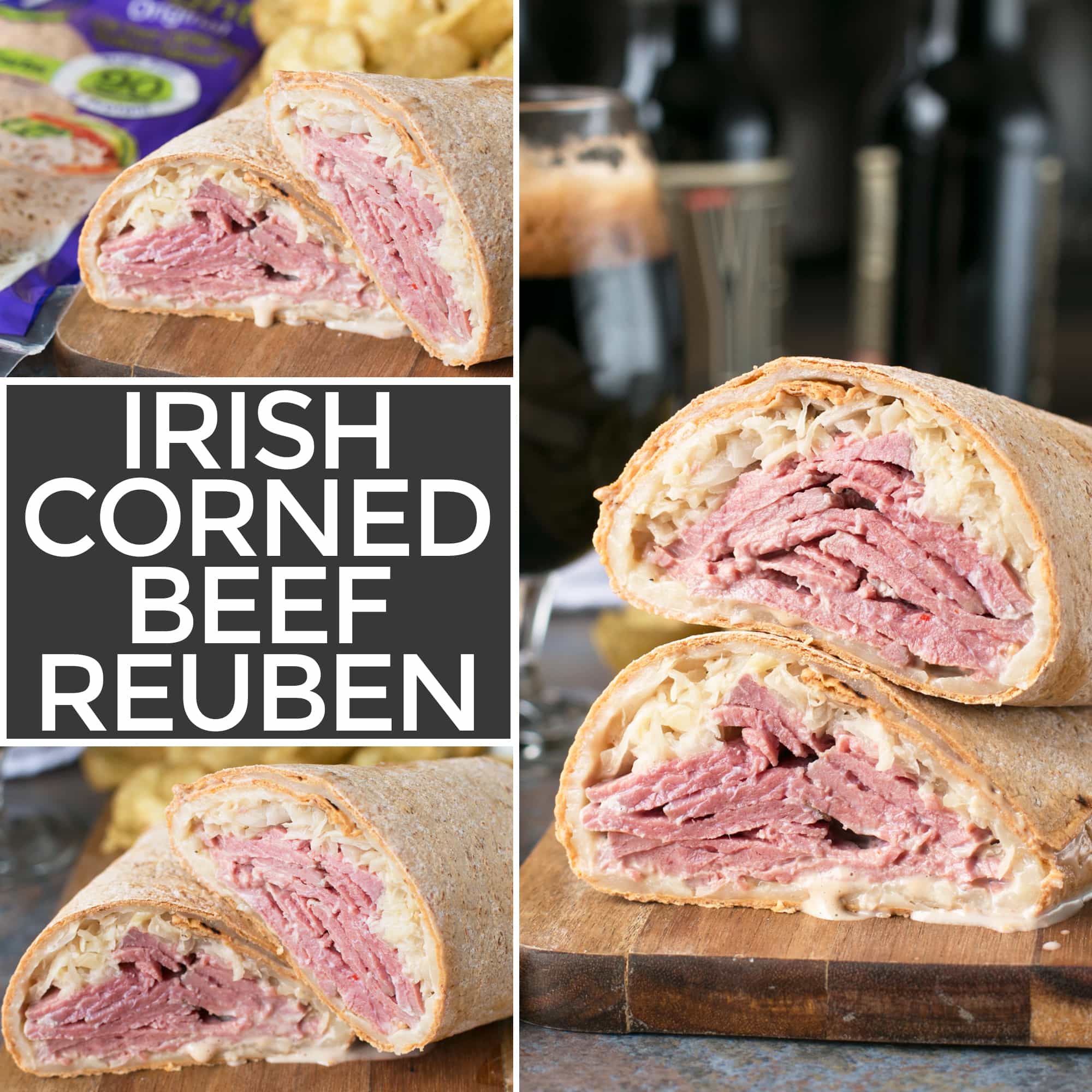 Irish Corned Beef Reuben Wrap | cakenknife.com #sandwich #lunch