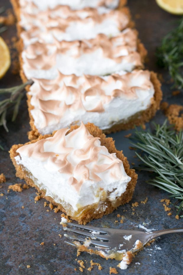 Lemon Rosemary Meringue Tart | cakenknife.com #dessert