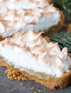 Lemon Rosemary Meringue Tart | cakenknife.com #dessert