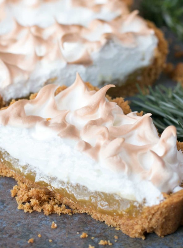 Lemon Rosemary Meringue Tart | cakenknife.com #dessert