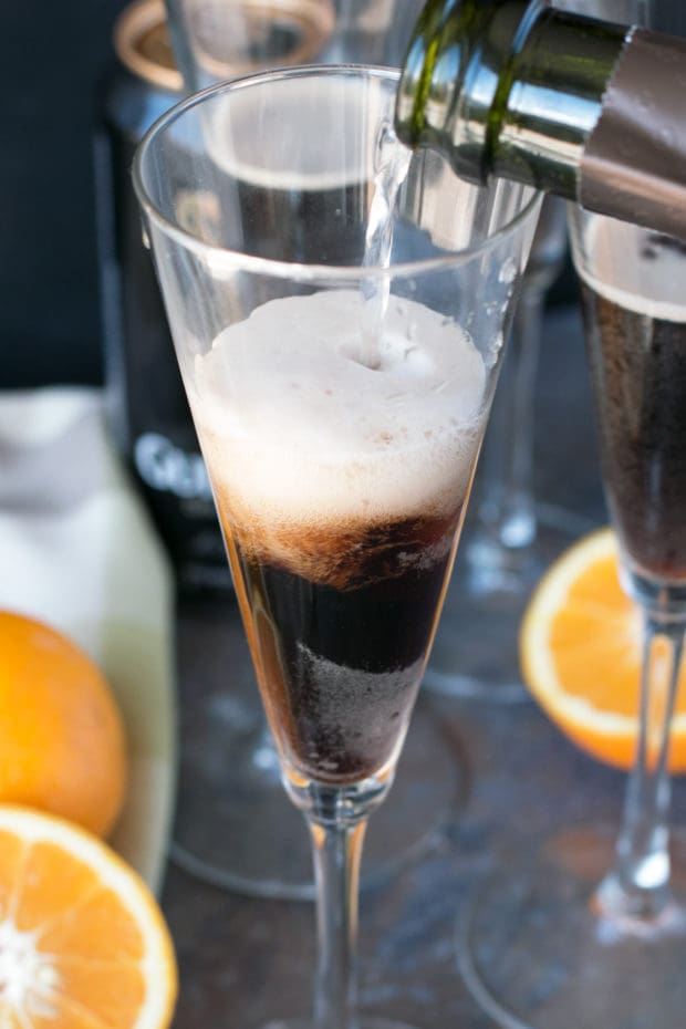 Orange Black Velvet | cakenknife.com #stpatricksday #guinness #cocktail