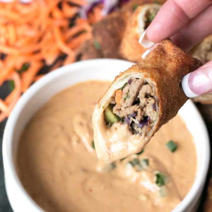 Thai Turkey Avocado Egg Rolls | cakenknife.com #appetizer