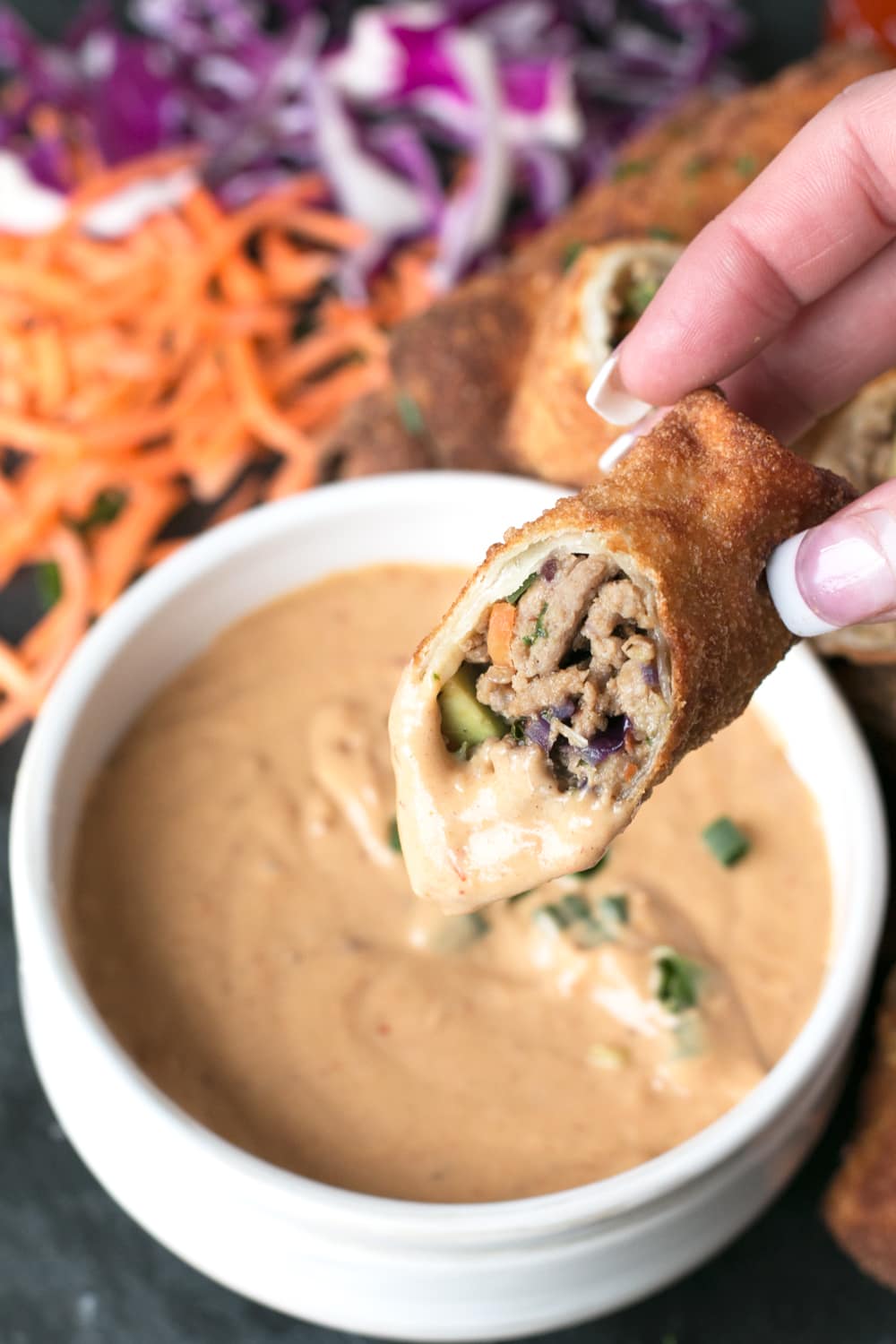 Thai Turkey Avocado Egg Rolls | cakenknife.com #appetizer