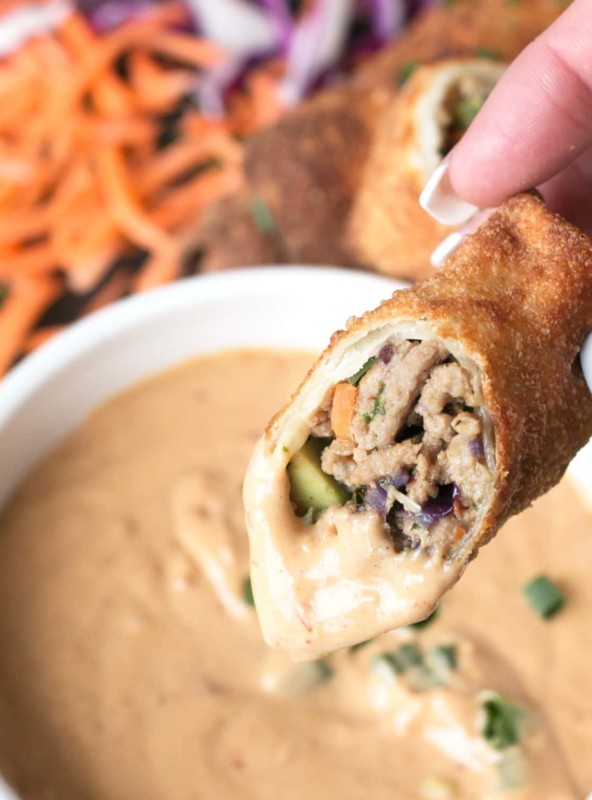 Thai Turkey Avocado Egg Rolls | cakenknife.com #appetizer