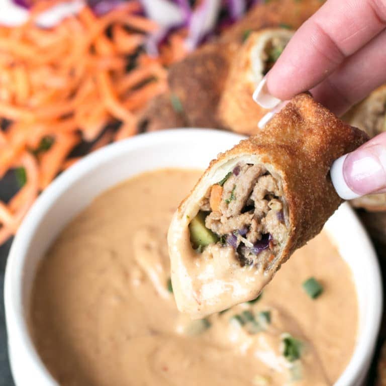 Thai Turkey Avocado Egg Rolls | cakenknife.com #appetizer
