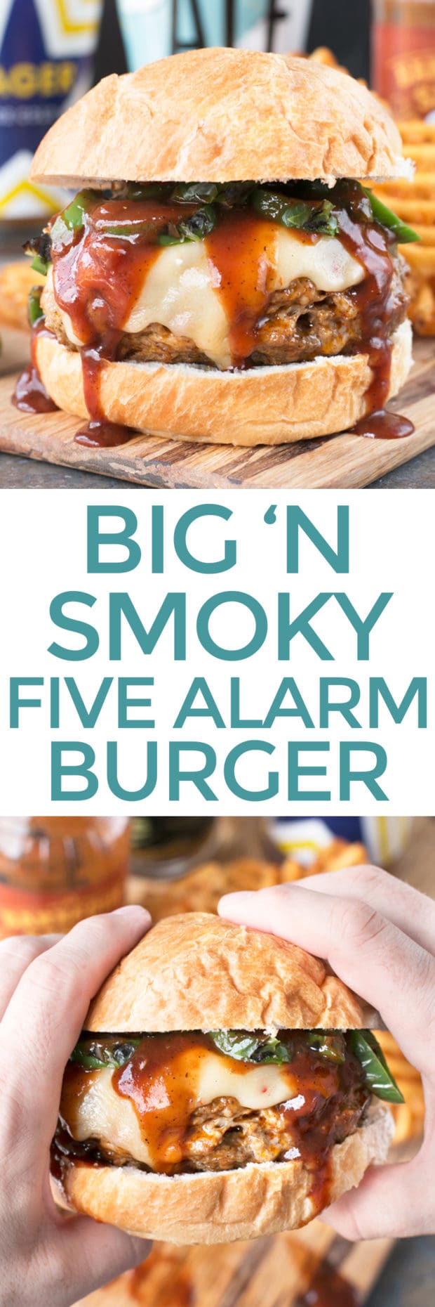 Big 'n Smoky Five Alarm Burger | cakenknife.com @sprouts #burger #grilling #summer #nationalhamburgerday