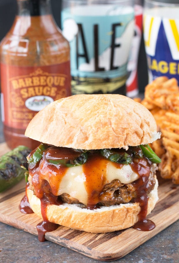 Big 'n Smoky Five Alarm Burger | cakenknife.com @sprouts #burger #grilling #summer #nationalhamburgerday