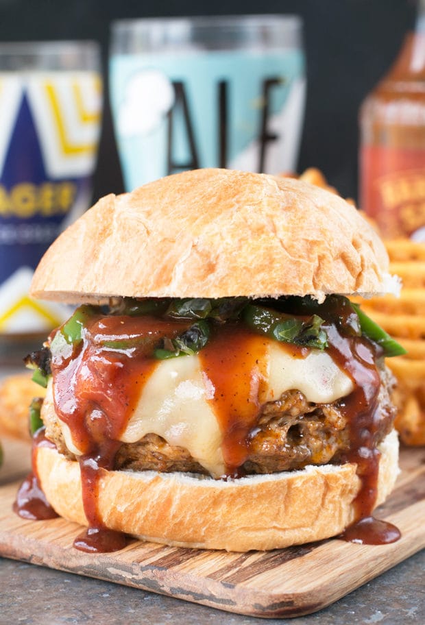 Big 'n Smoky Five Alarm Burger | cakenknife.com @sprouts #burger #grilling #summer #nationalhamburgerday