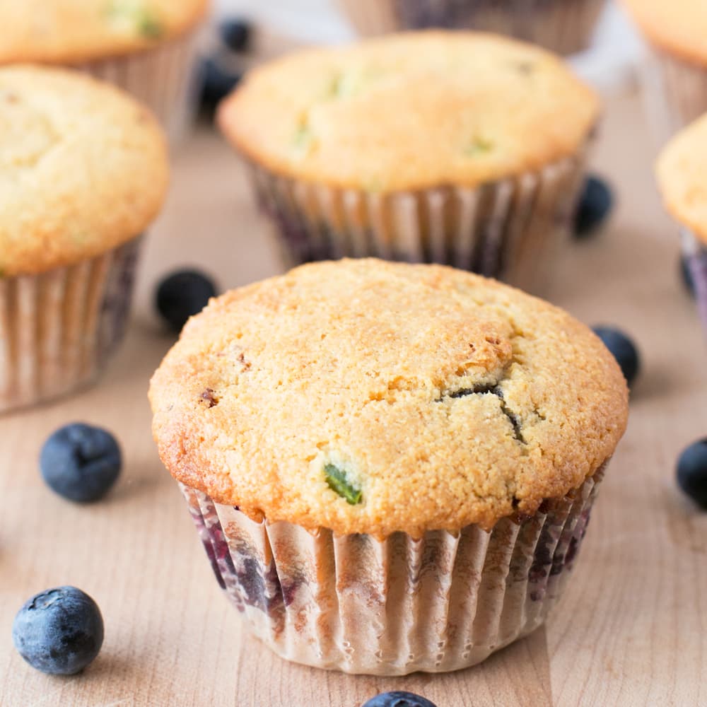 Blueberry Jalapeno Bacon Cornbread Muffins | cakenknife.com #breakfast #brunch