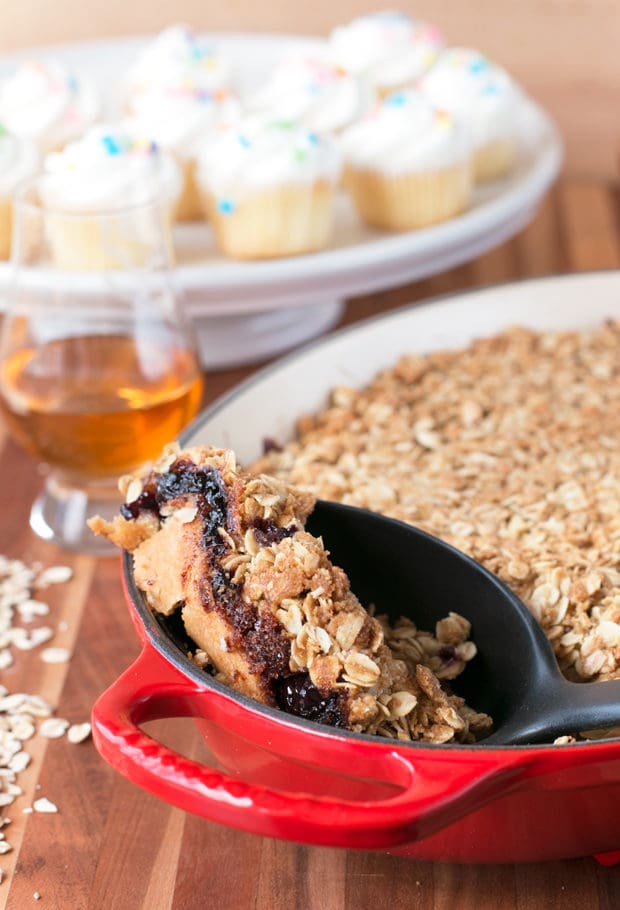 Bourbon Cherry Crisp | cakenknife.com #cherries #bourbon #dessert