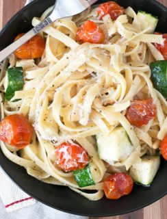 Brown Butter Spring Vegetable Fettuccine | cakenknife.com #pasta #dinner #healthy