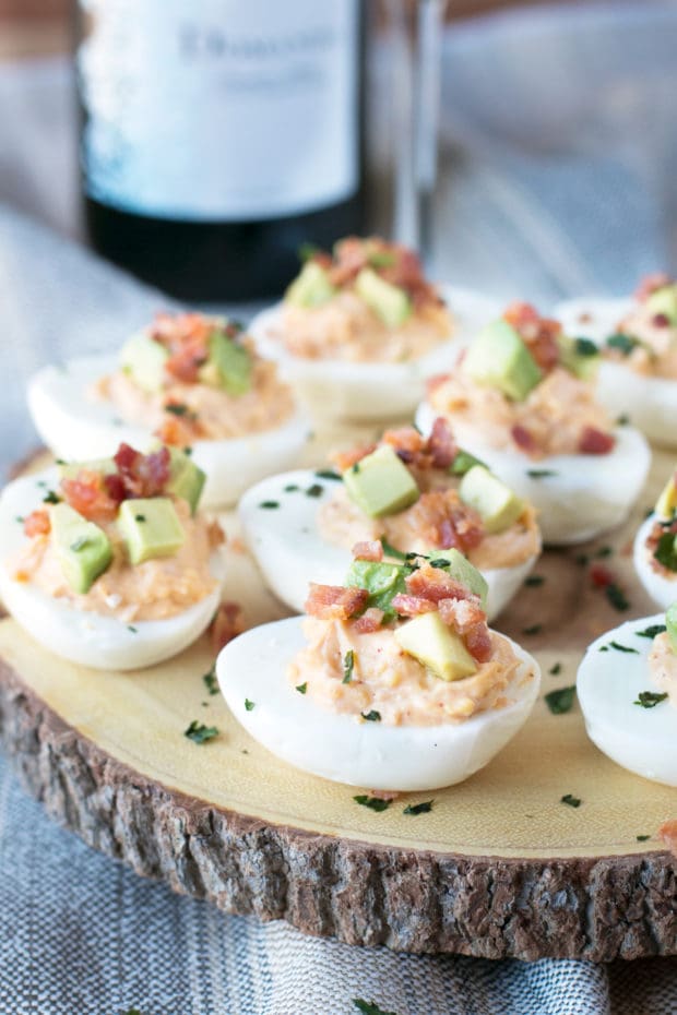 Chipotle Bacon Deviled Eggs | cakenknife.com #brunch #breakfast